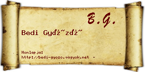 Bedi Győző névjegykártya